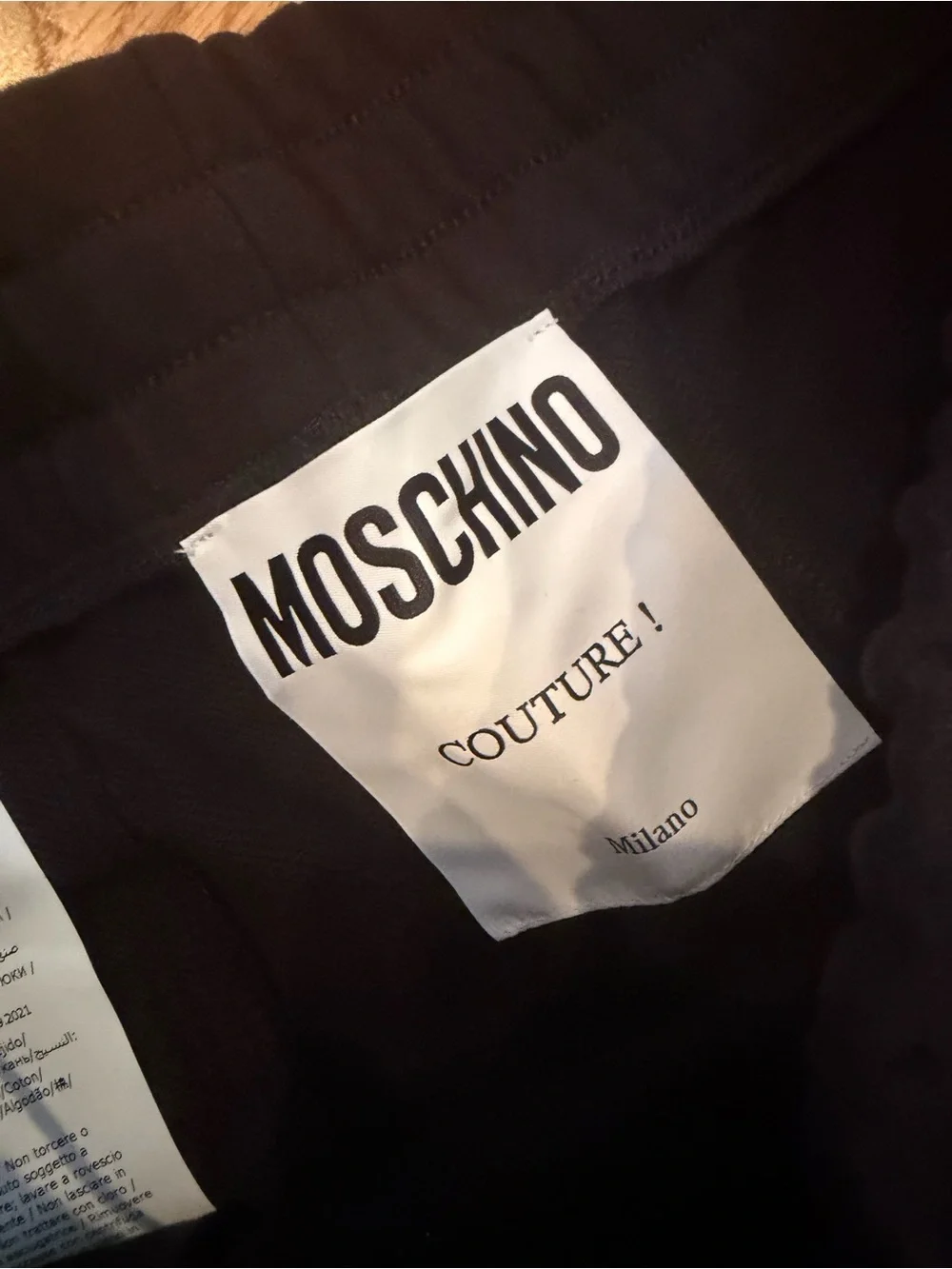 Moschino Black Organic Cotton Joggers with Rainbow Logo